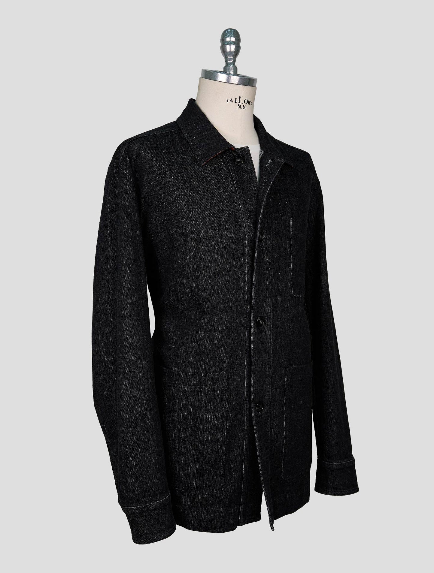 Kiton Black Cotton Ea Coat