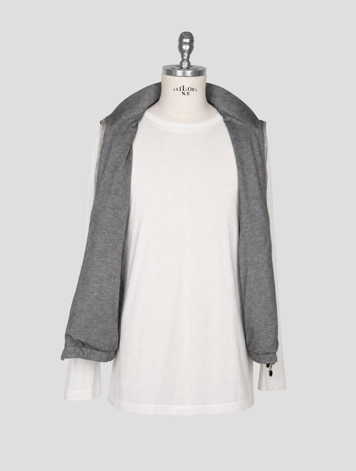 Kiton Beige Gray Pl Reverse Gilet Coat