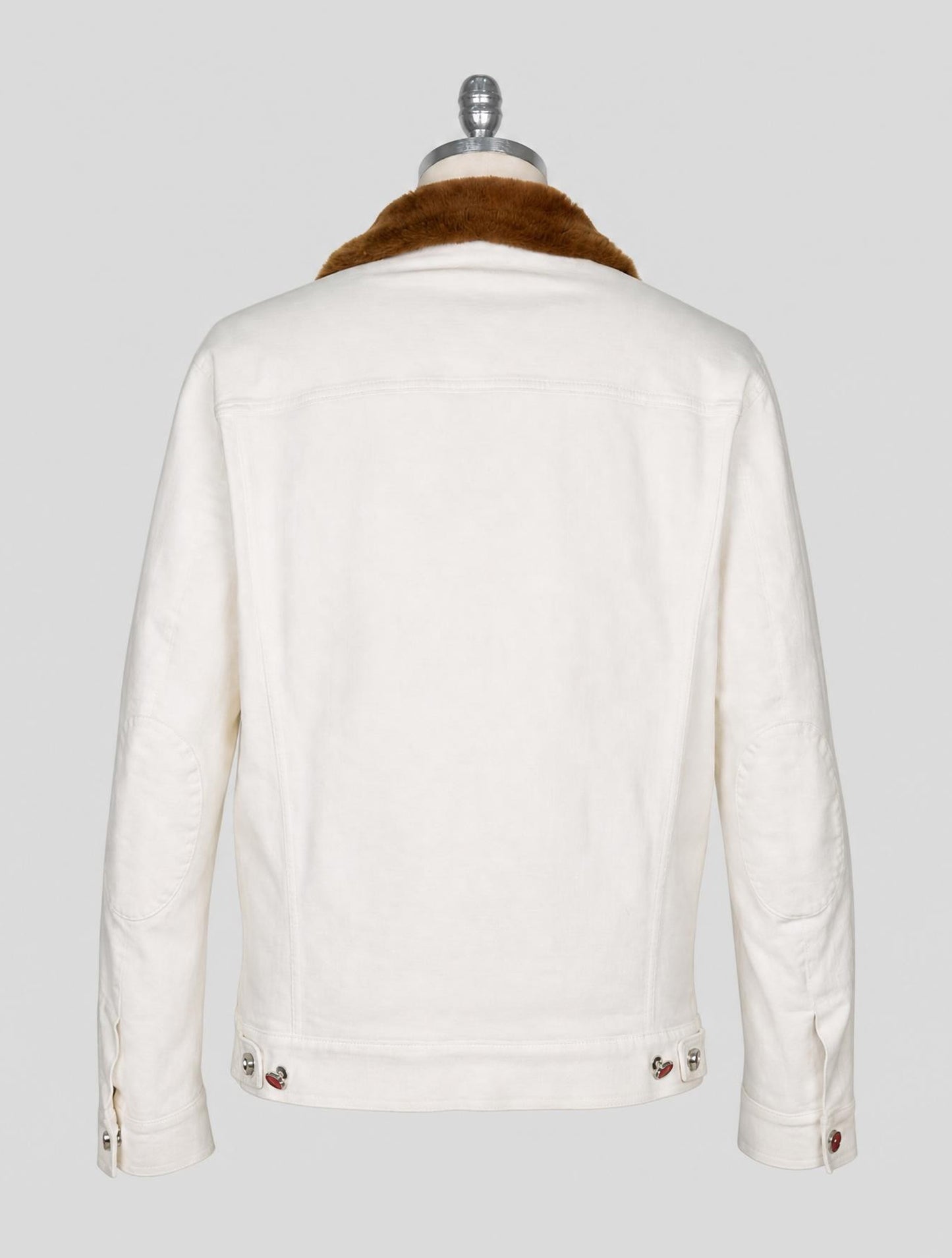 Kiton White Cotton Ea With Fur Coat