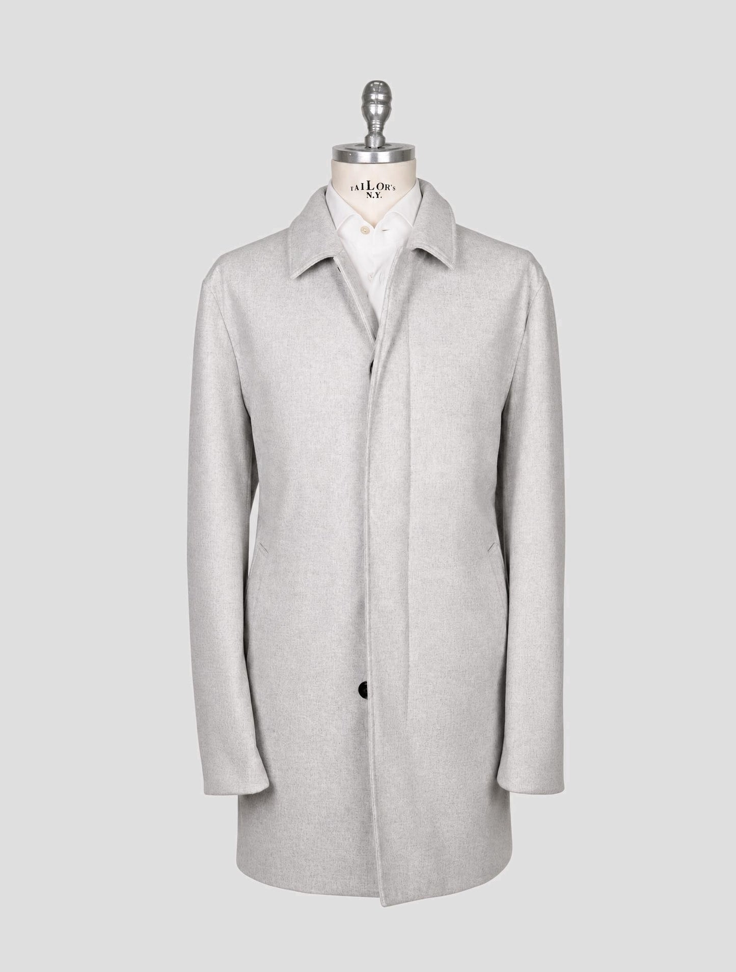 Kiton Gray Cashmere Pa Overcoat
