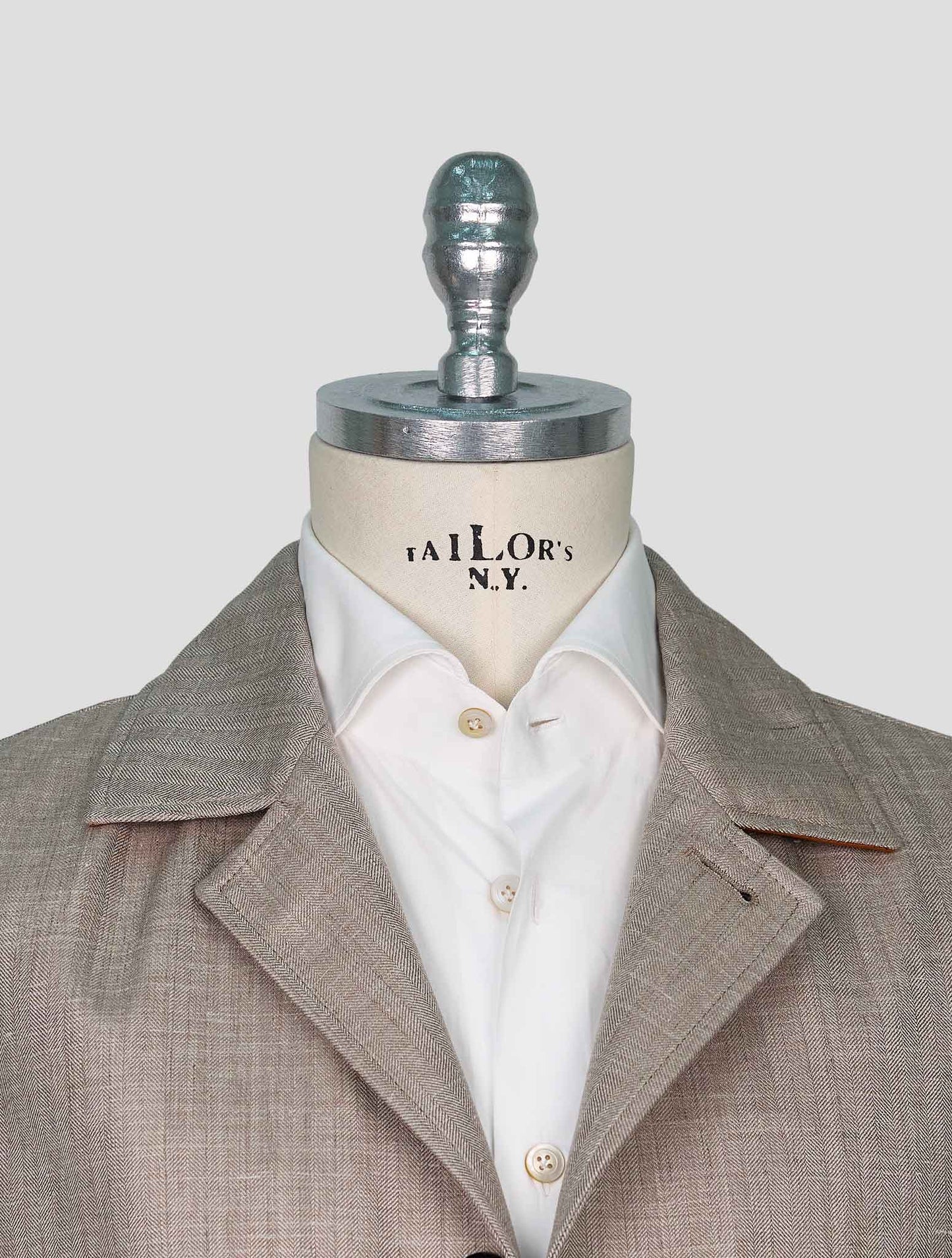 Kiton Gray Virgin Wool Silk Linen Overcoat