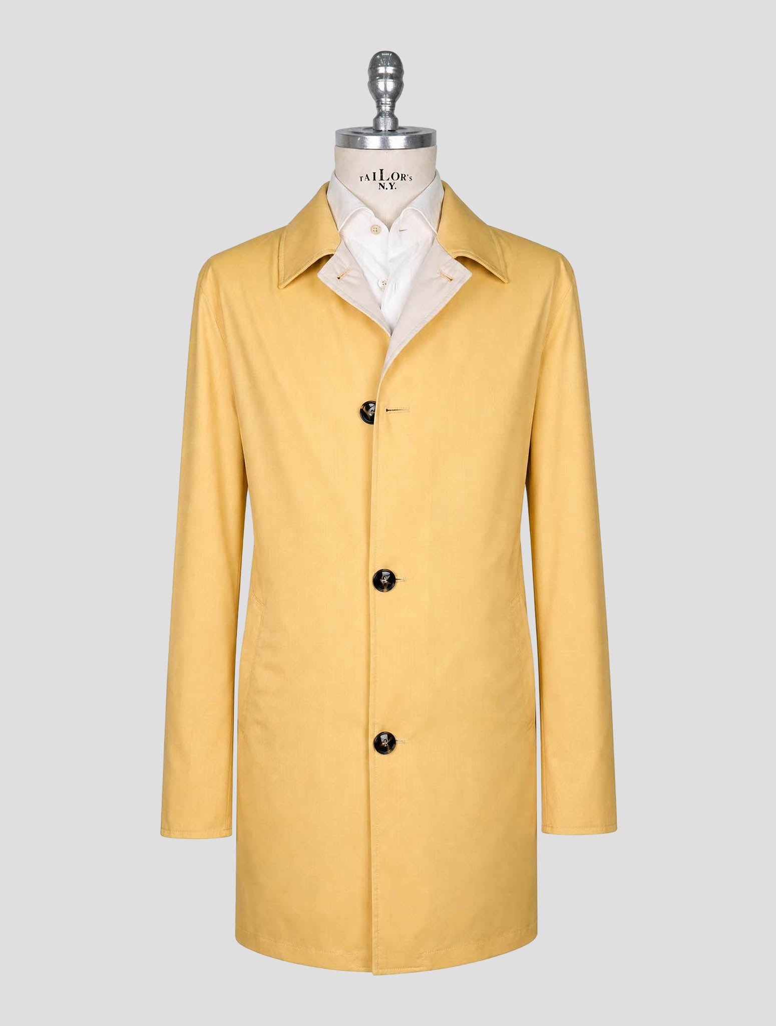 Kiton Yellow Beige Cashmere Pl Overcoat