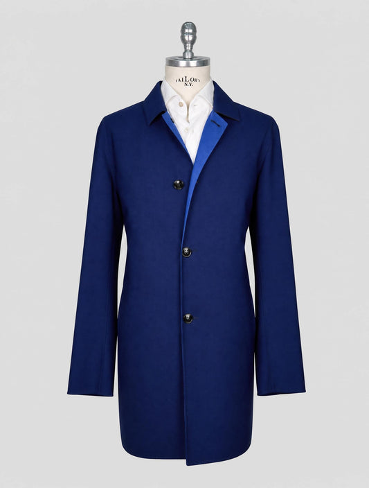 Kiton Blue Pa Wool Ea Silk Coat