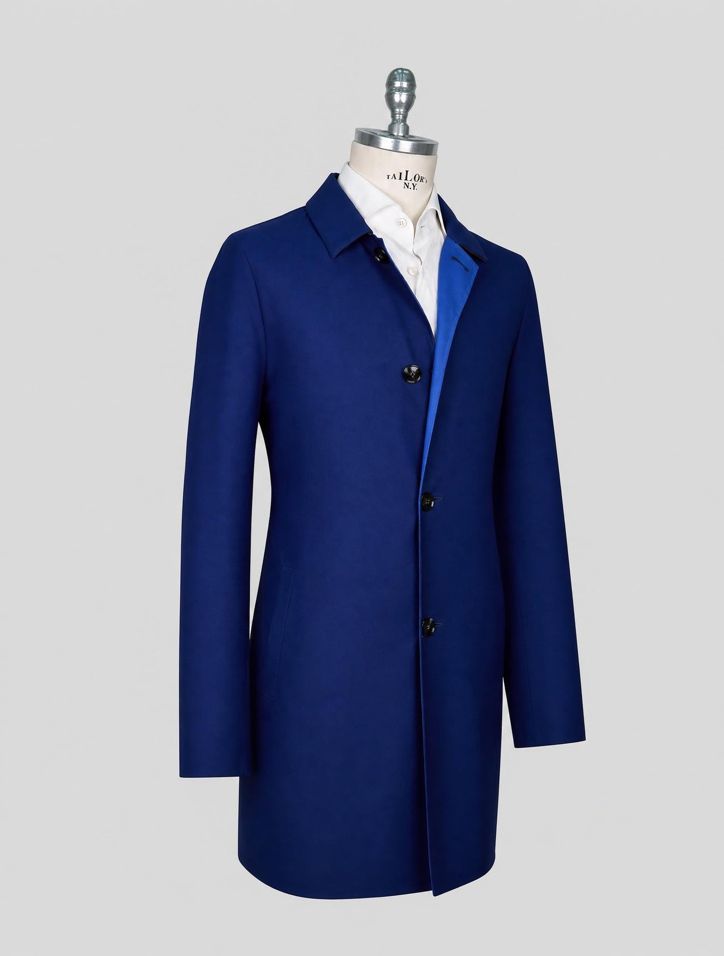 Kiton Blue Pa Wool Ea Silk Coat