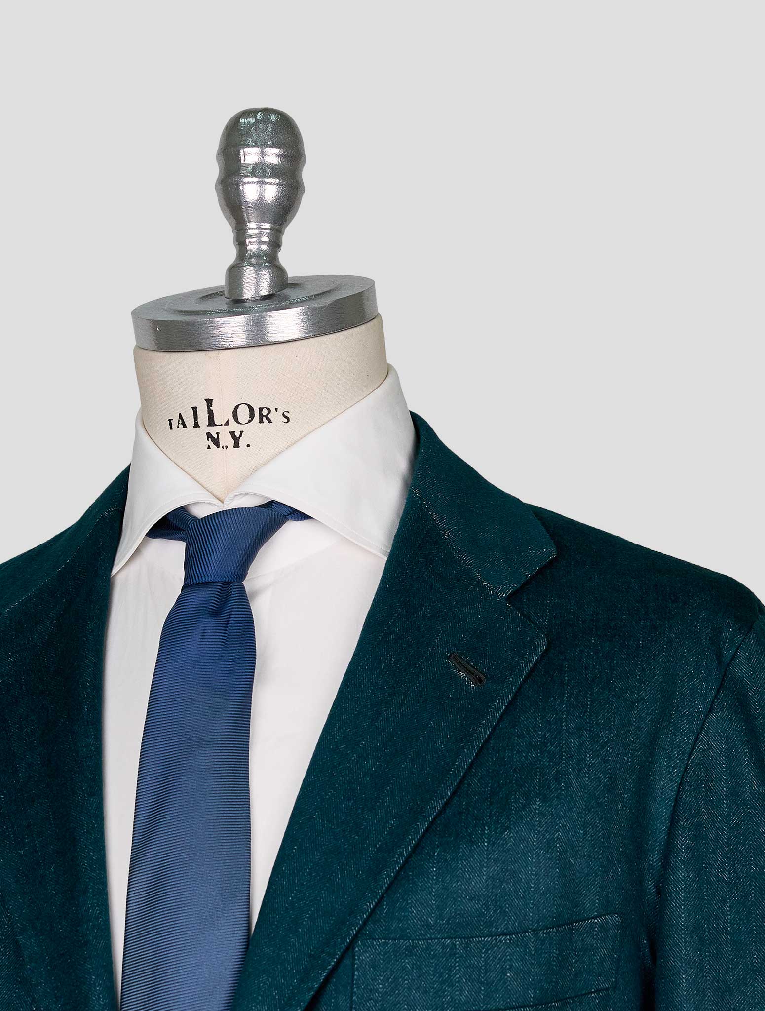 Kiton Green Vicuna Perù Silk Blazer