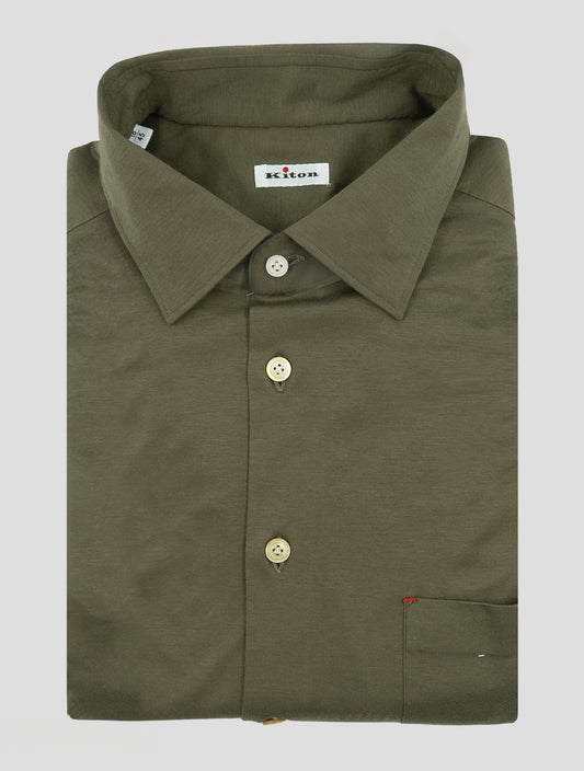Kiton Green Cotton Shirt
