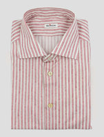 Kiton White Pink Cotton Shirt