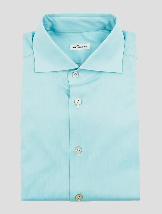 Kiton Light Blue Cotton Shirt French Cuff