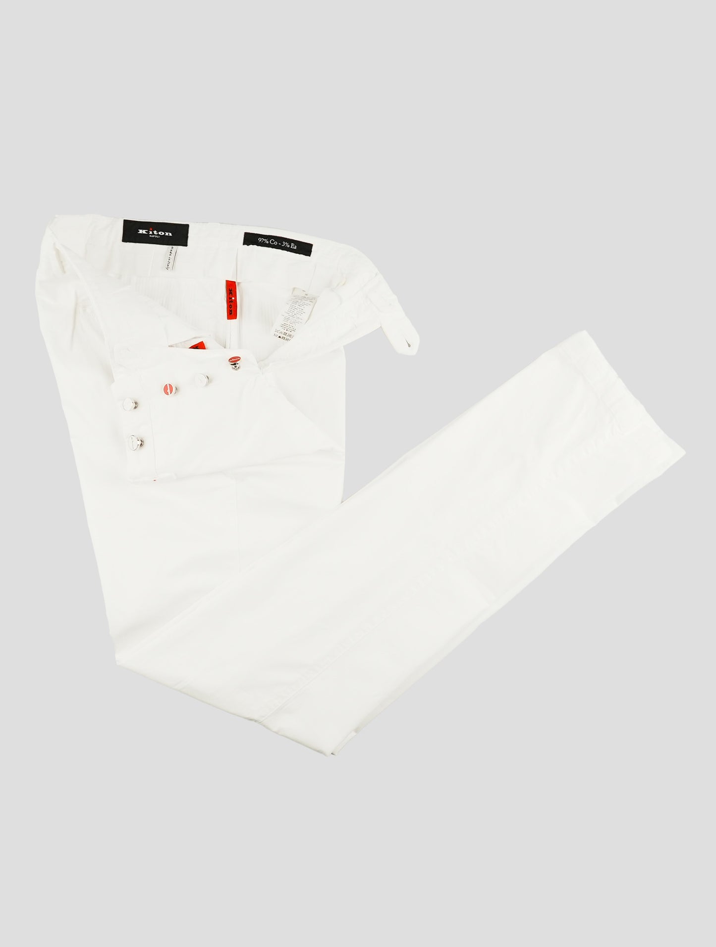 Kiton White Cotton Ea Pants