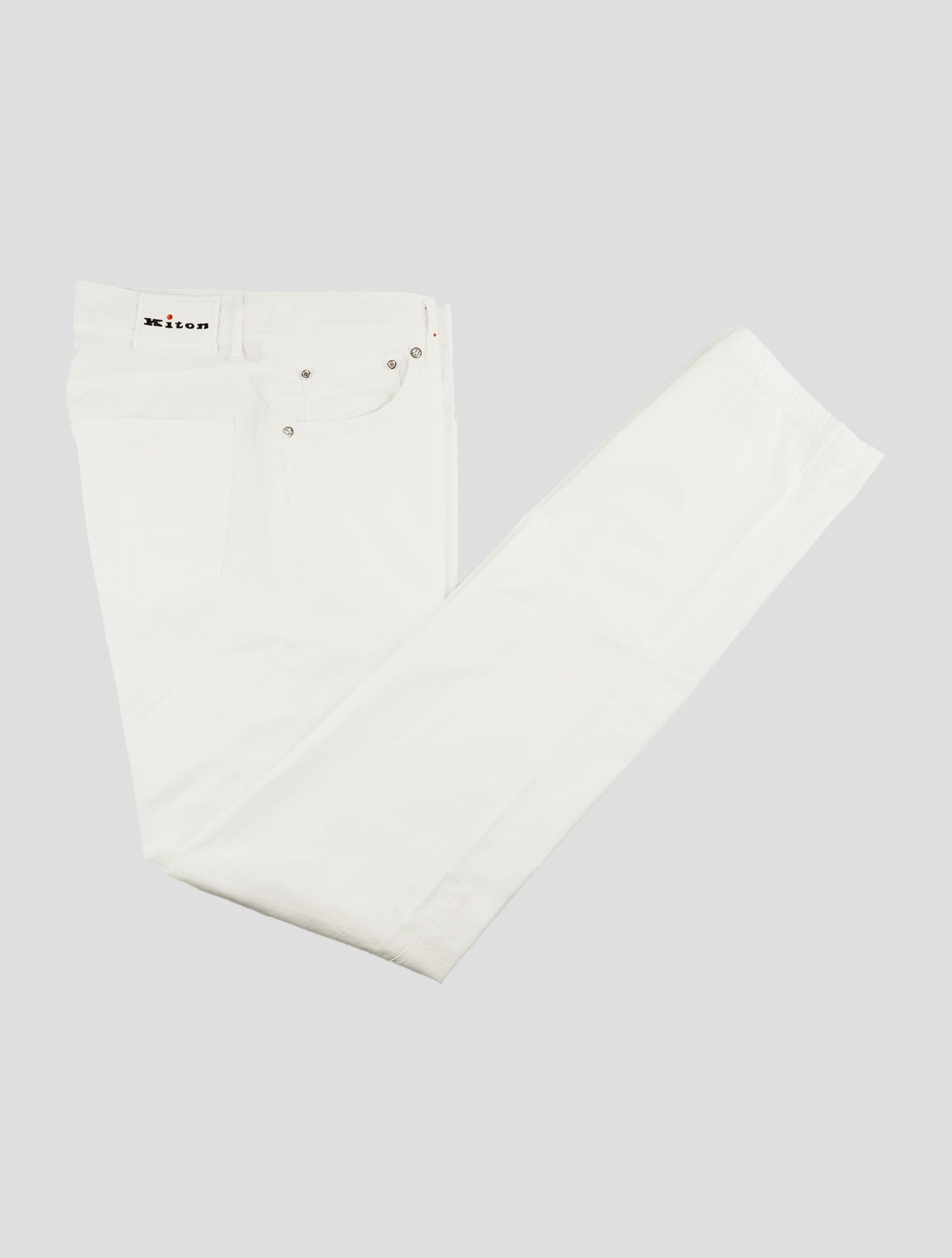 Kiton White Cotton Ea Jeans
