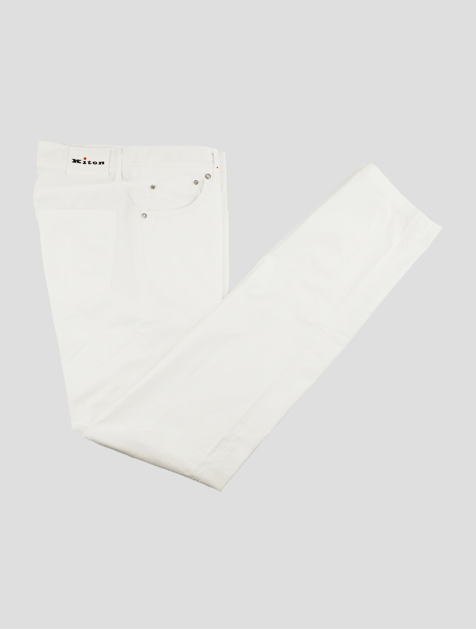 Kiton White Cotton Ea Jeans