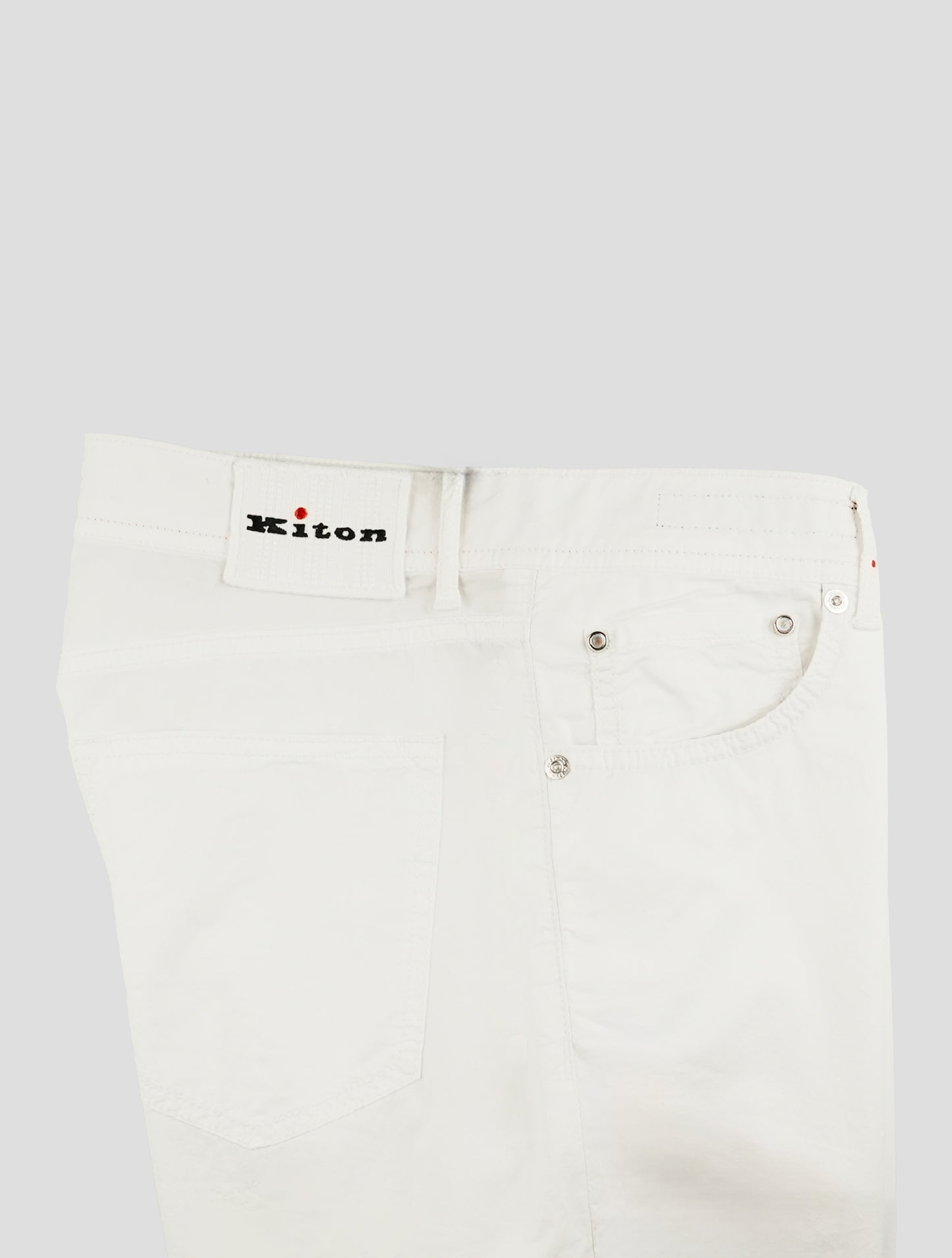 Kiton White Cotton Ea Jeans