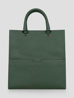 Kiton Green Leather Tote Bag