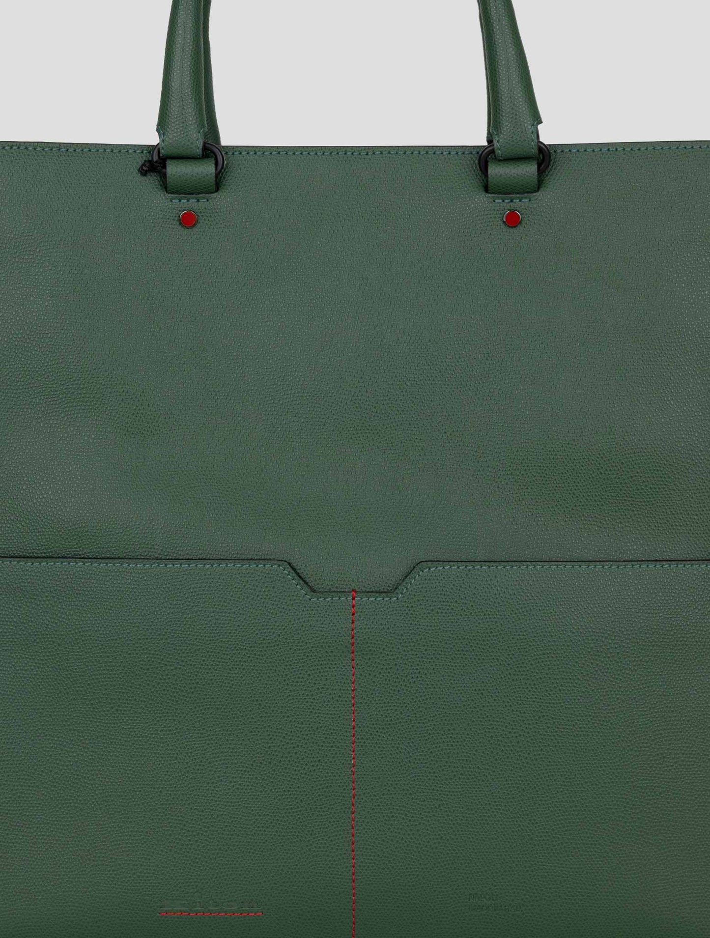 Kiton Green Leather Tote Bag