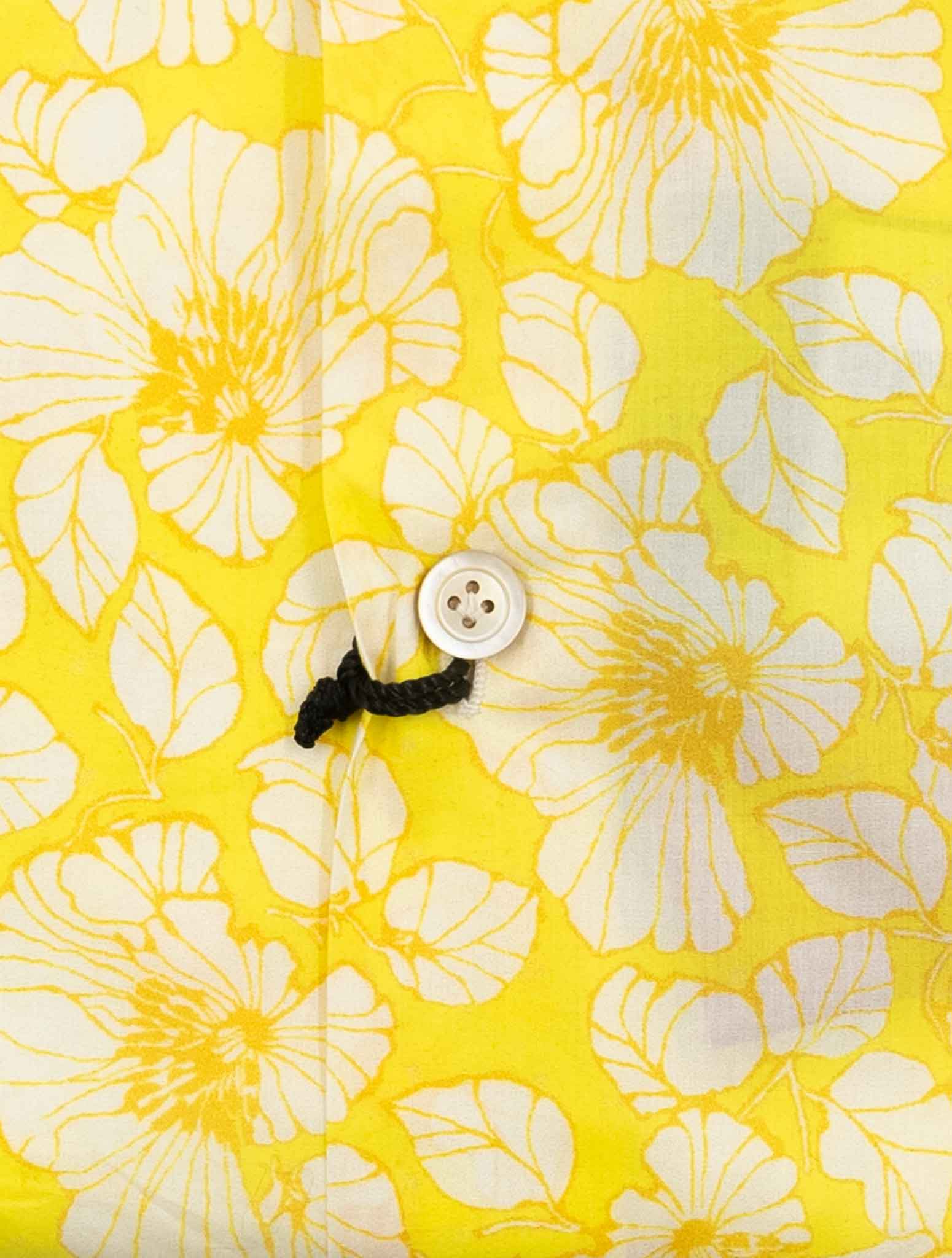 Kiton Yellow White Cotton Shirt