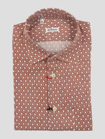 Kiton Red White Cotton Shirt Nerano
