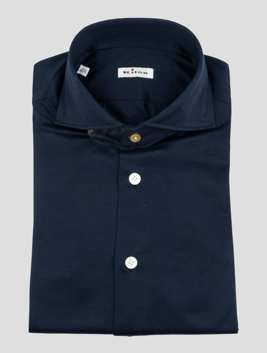 Kiton Blue Cotton Shirt