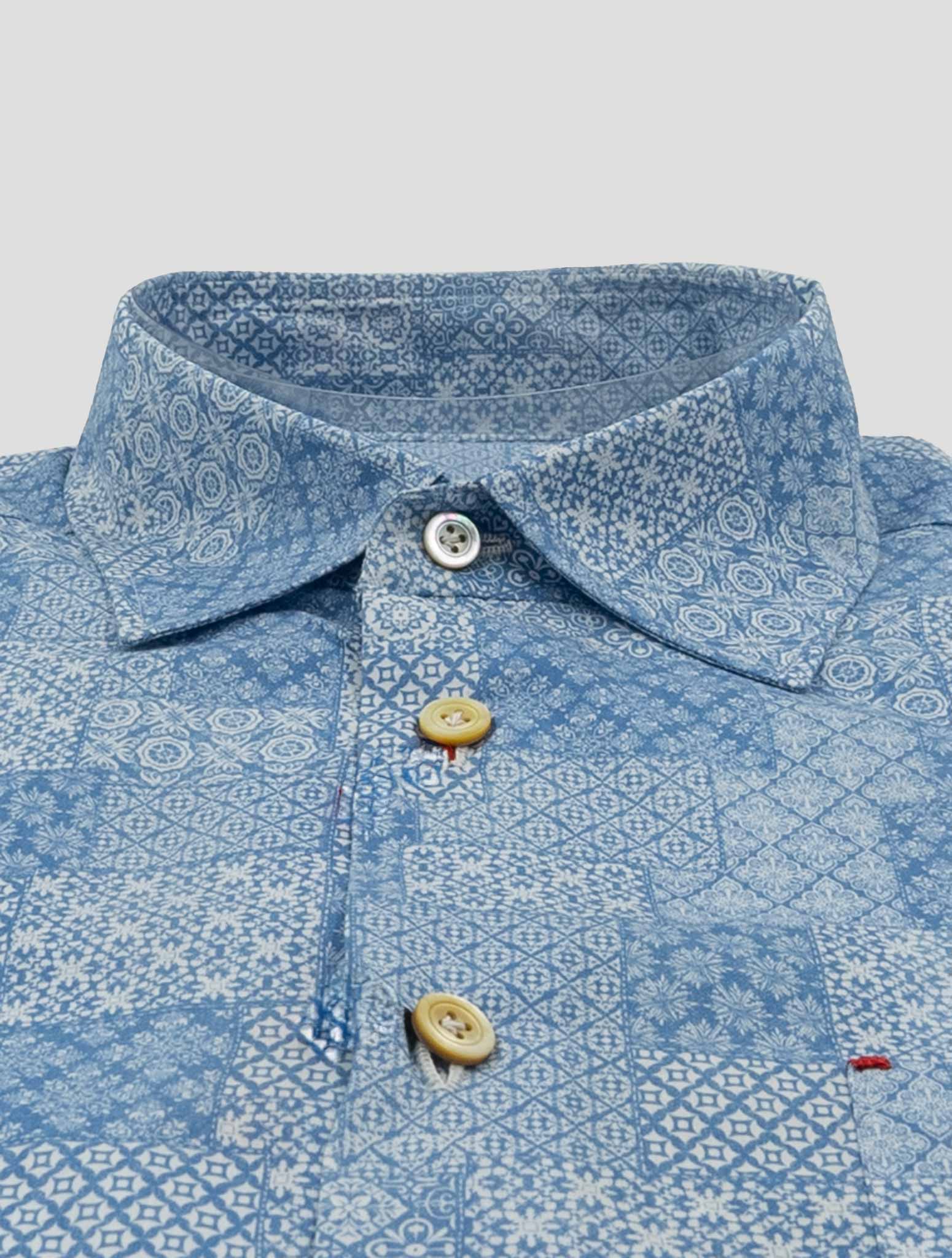 Kiton Light Blue White Cotton Shirt Nerano