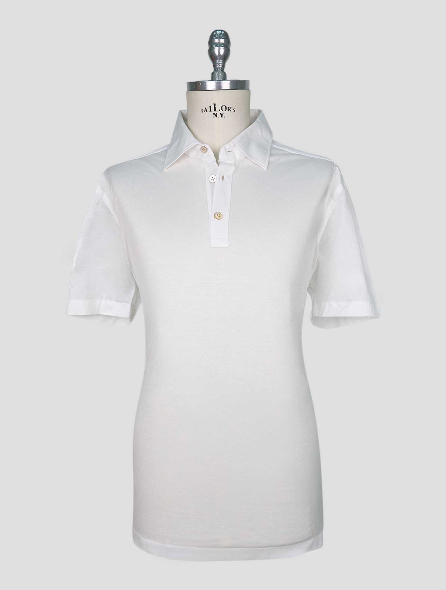 Kiton White Cotton Polo Positano