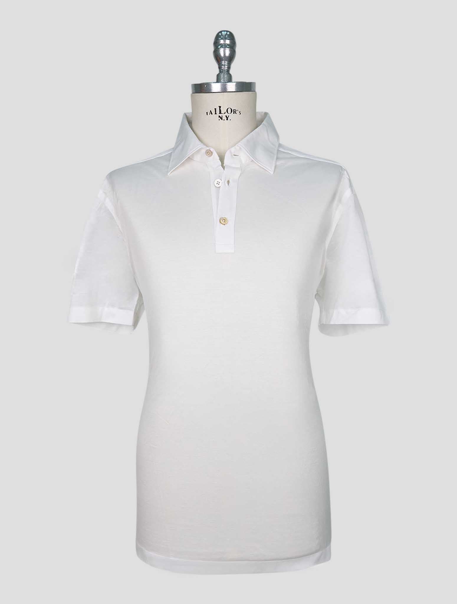 Kiton White Cotton Polo Positano