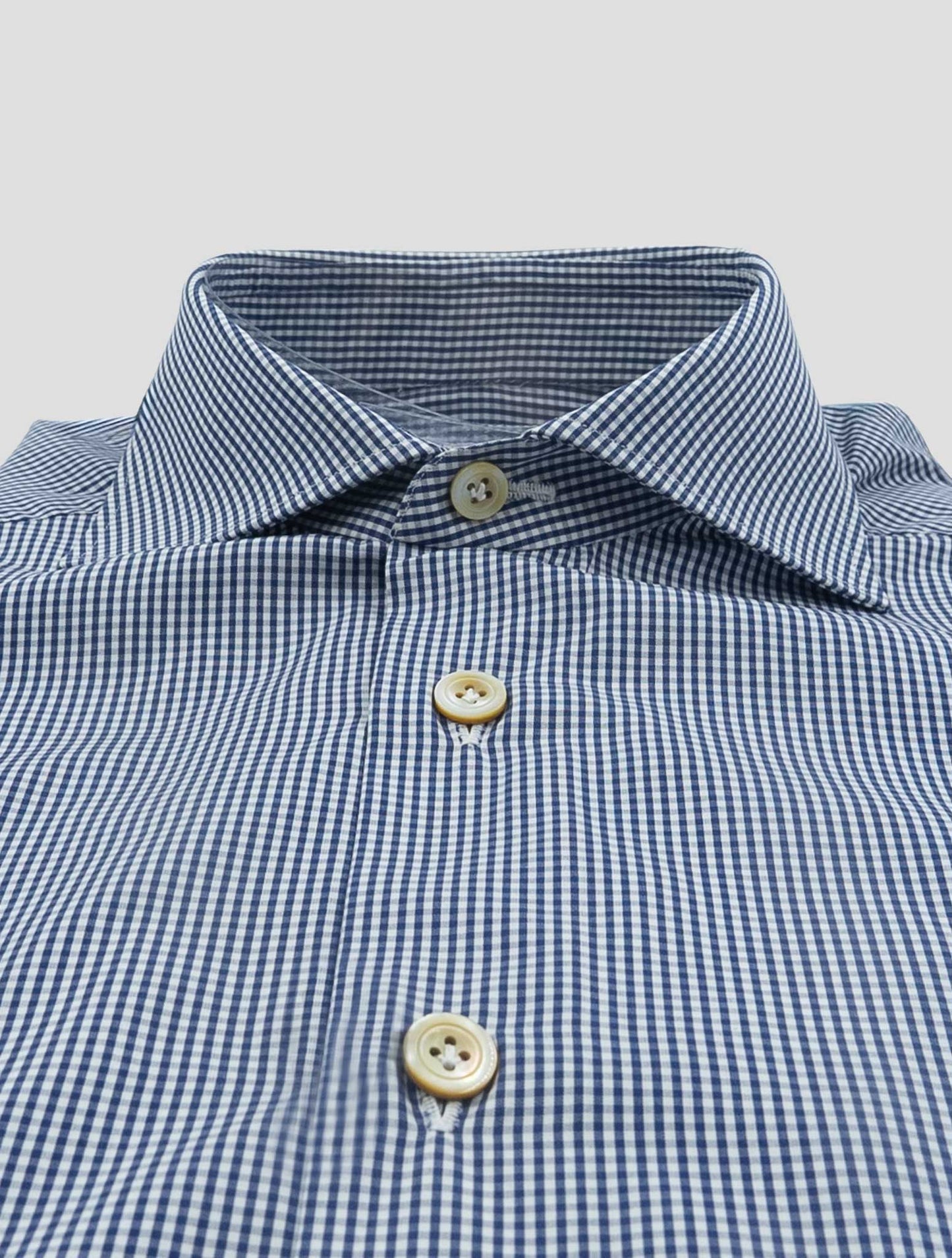 Kiton Blue Cotton Shirt