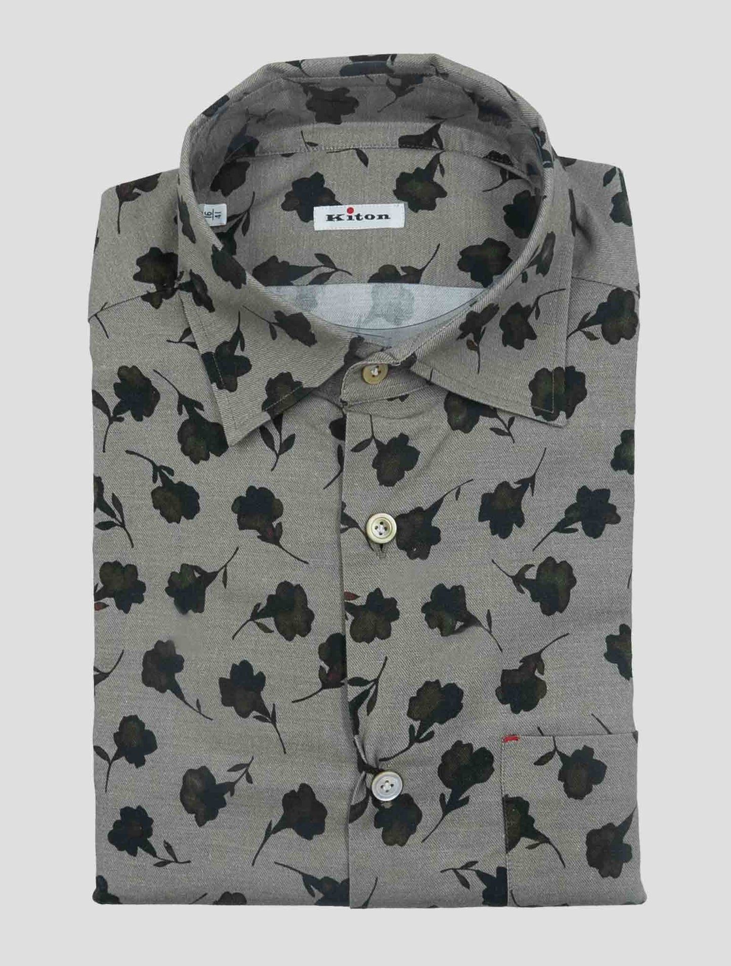 Kiton Gray Cotton Shirt Nerano