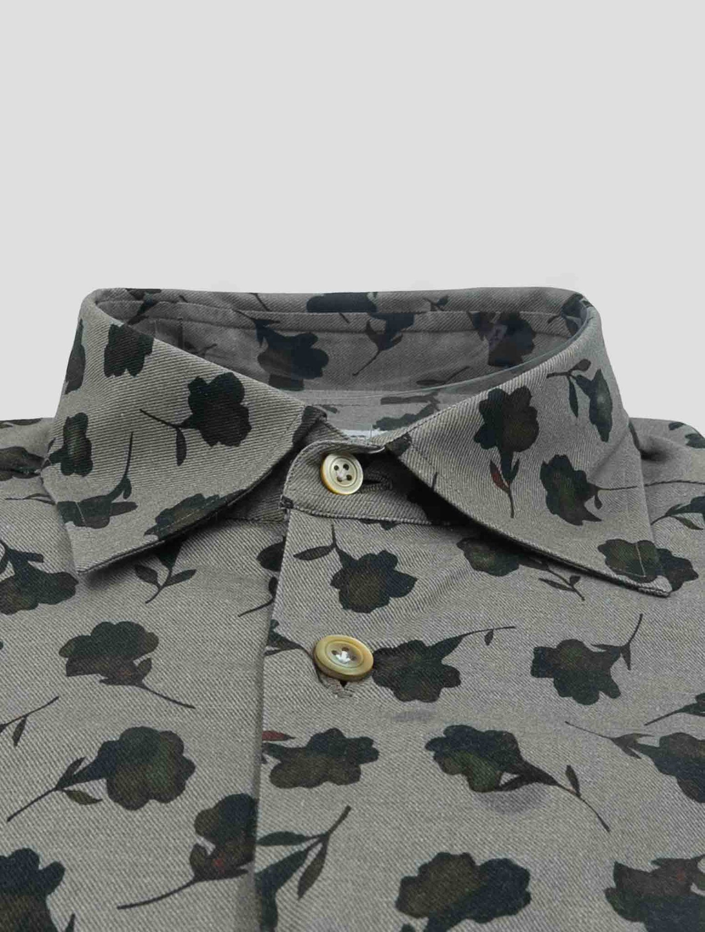 Kiton Gray Cotton Shirt Nerano