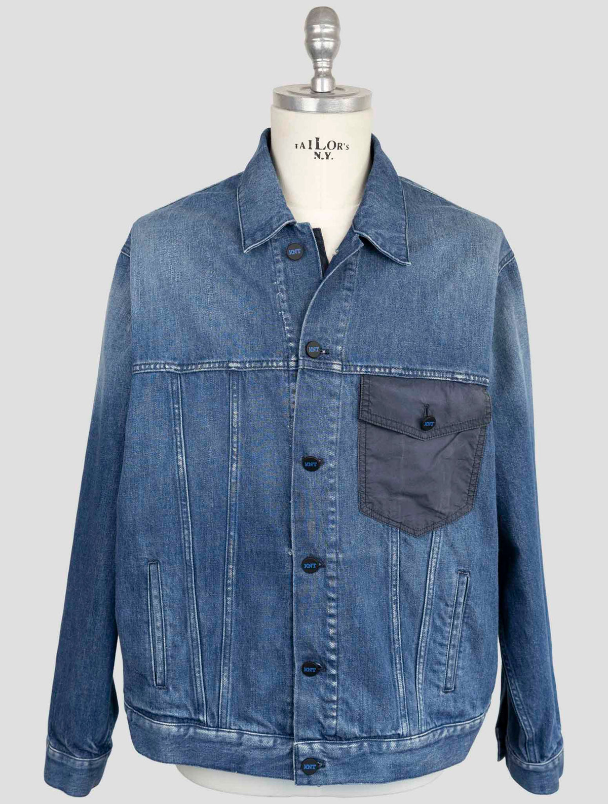 Kiton Knt Denim Cotton Ea Coat