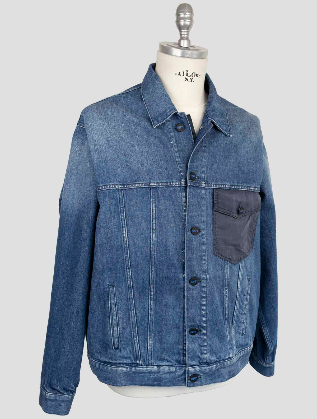 Kiton Knt Denim Cotton Ea Coat