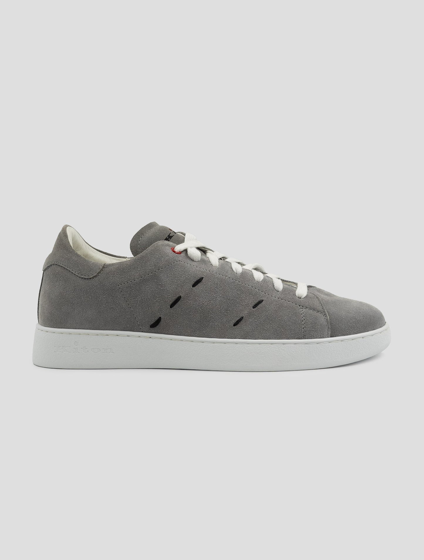 Kiton Gray Leather Suede Sneakers