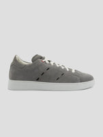 Kiton Gray Leather Suede Sneakers