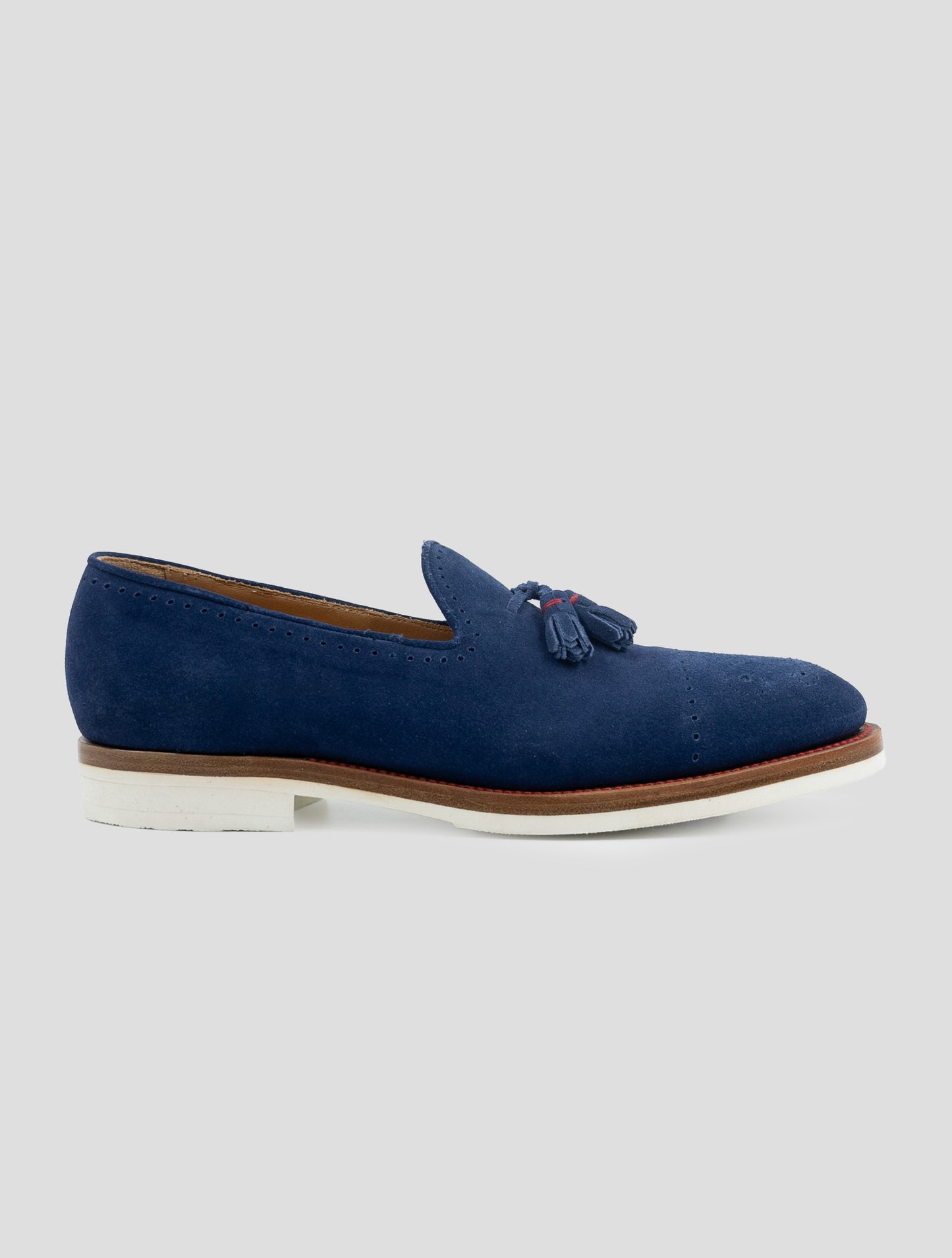 Kiton Blue Leather Suede Loafers