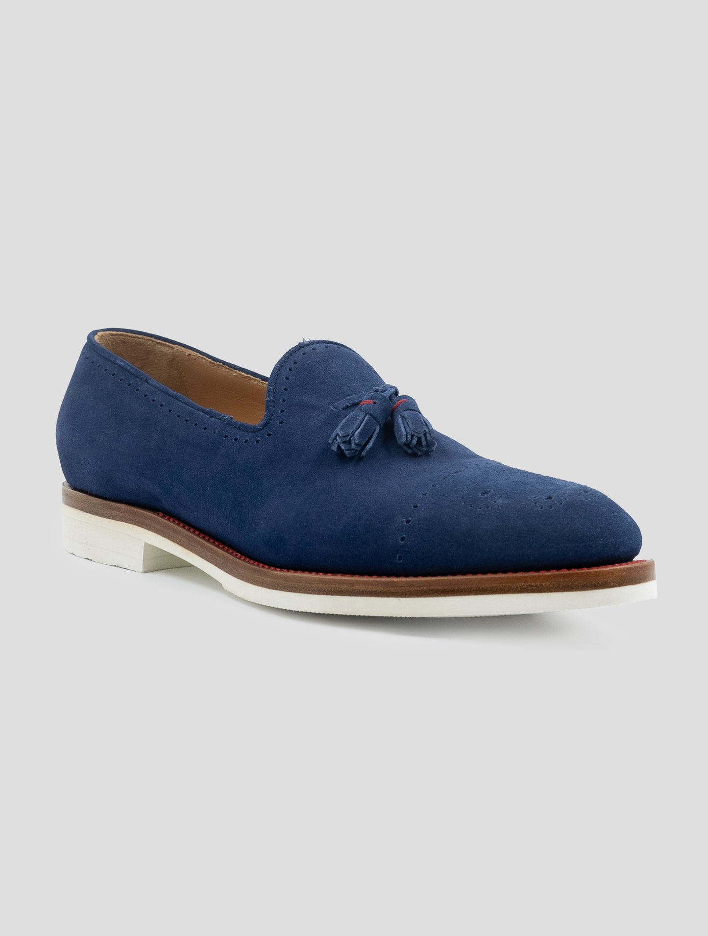 Kiton Blue Leather Suede Loafers