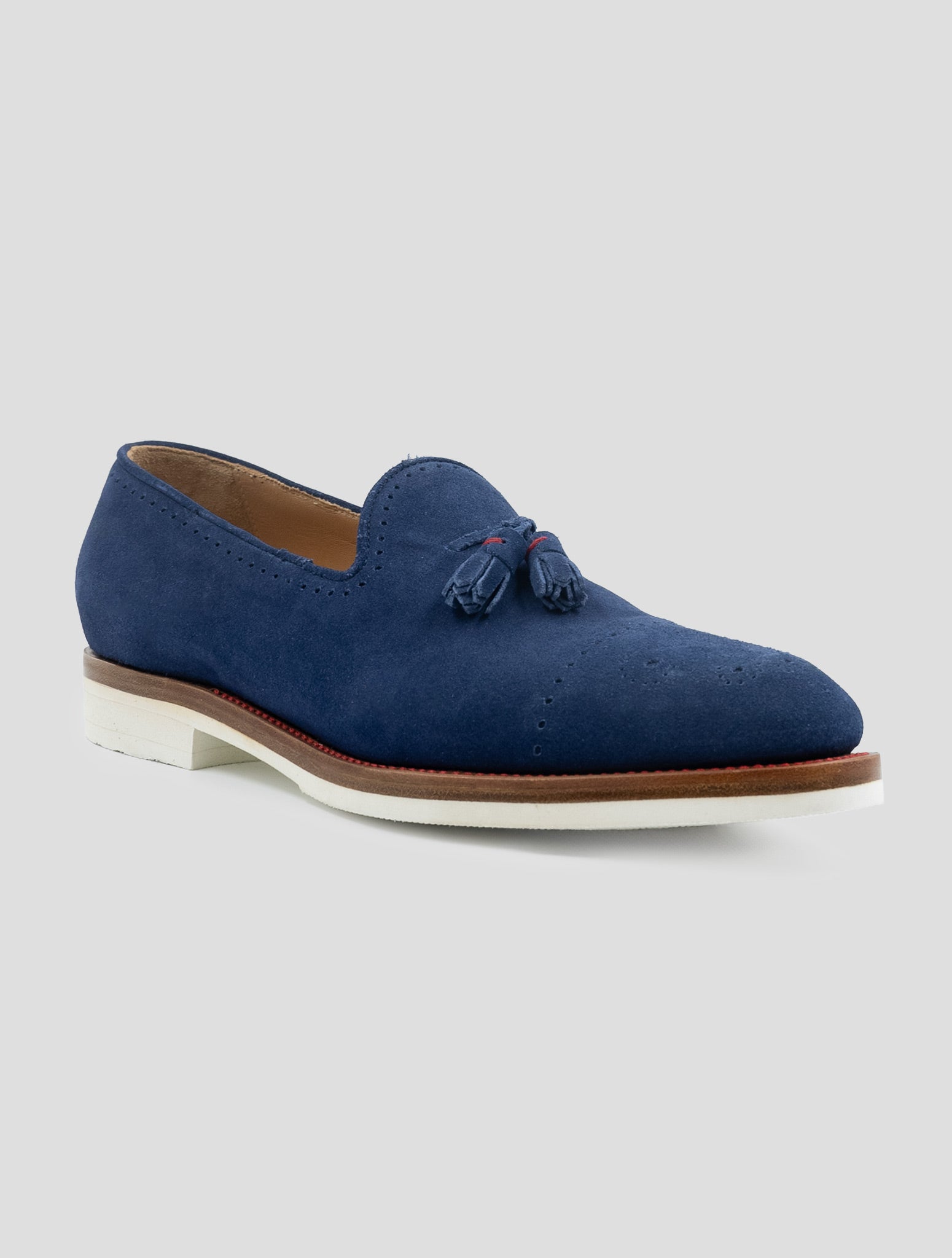 Kiton Blue Leather Suede Loafers