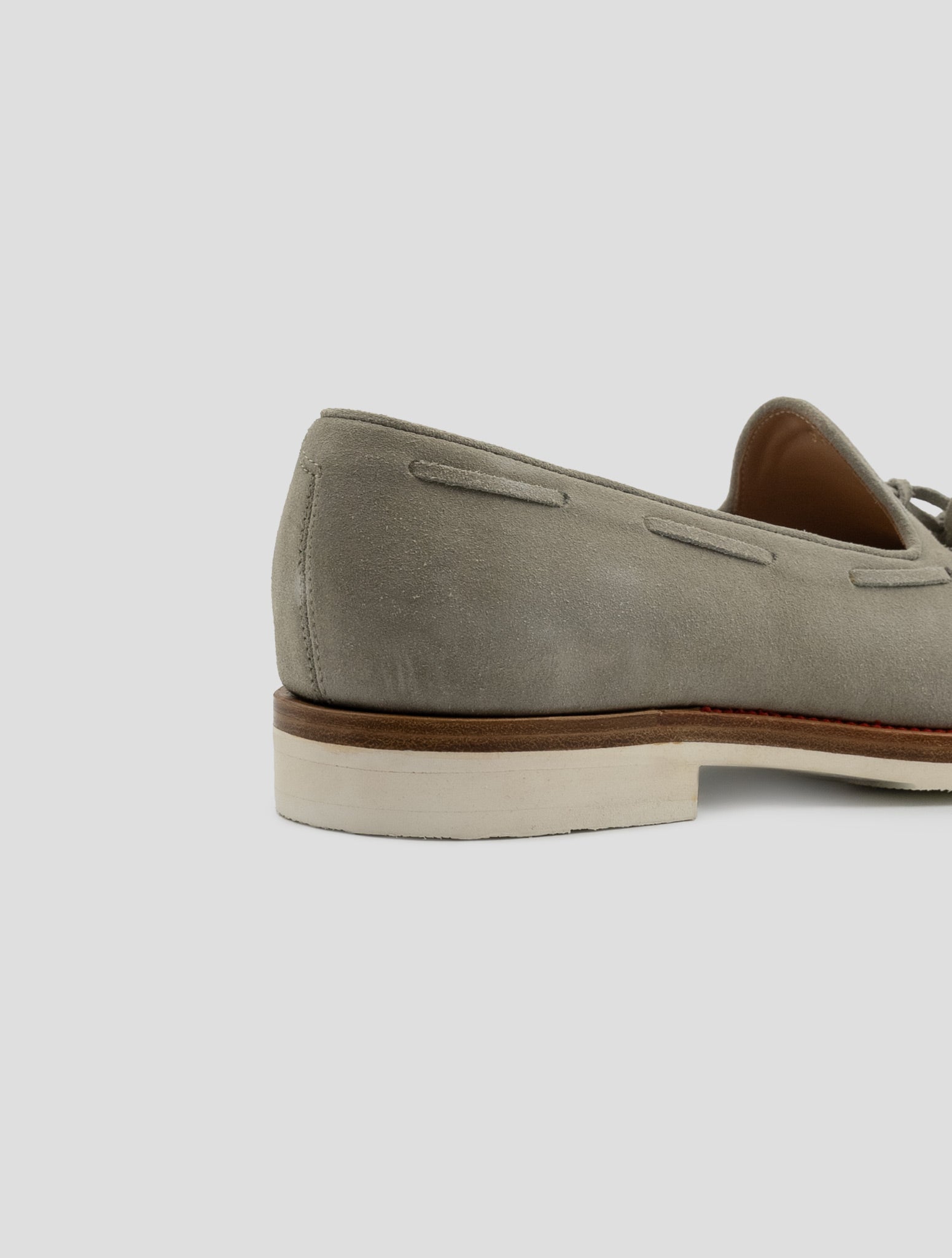 Kiton Gray Leather Suede Loafers