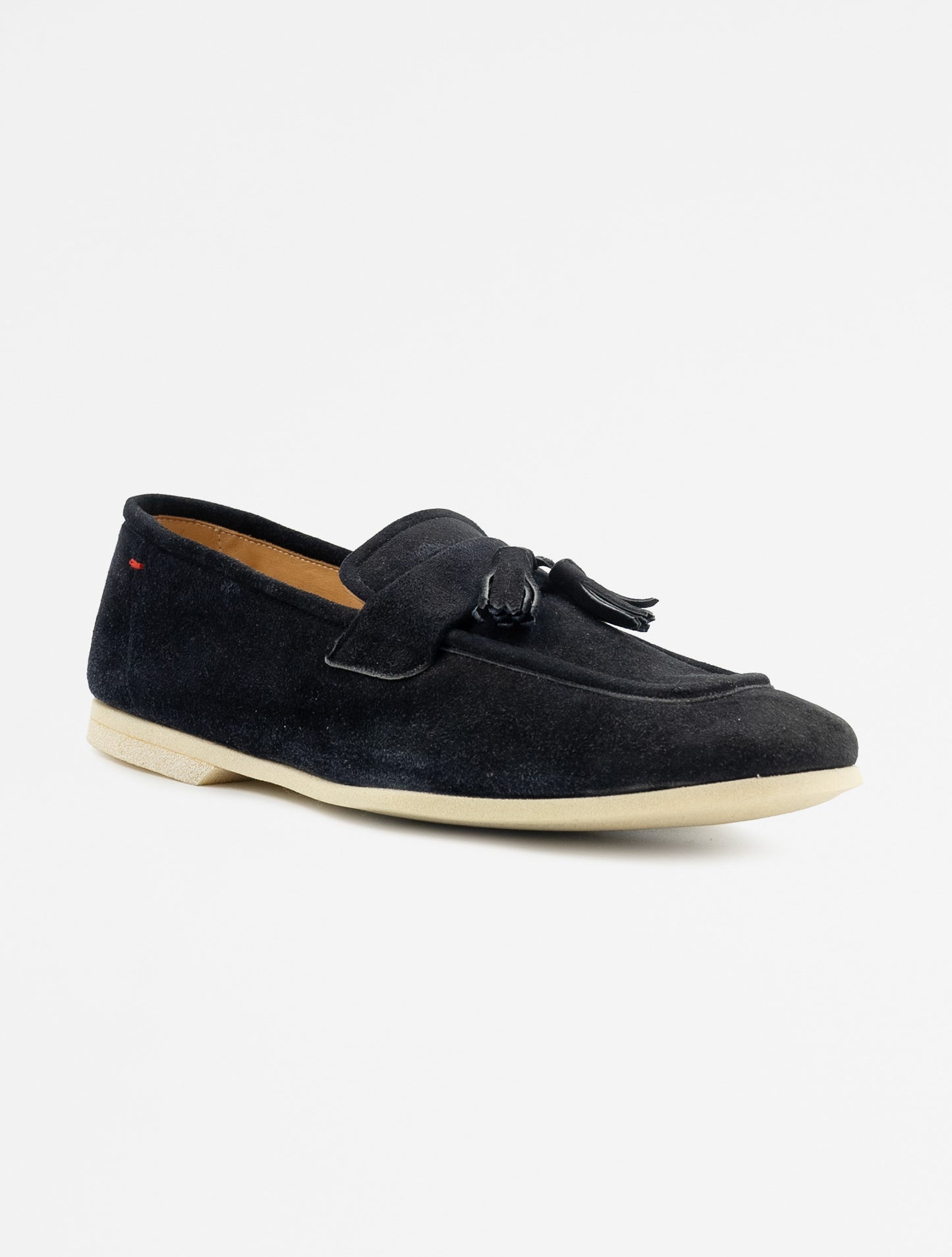 Kiton Blue Leather Suede Loafers