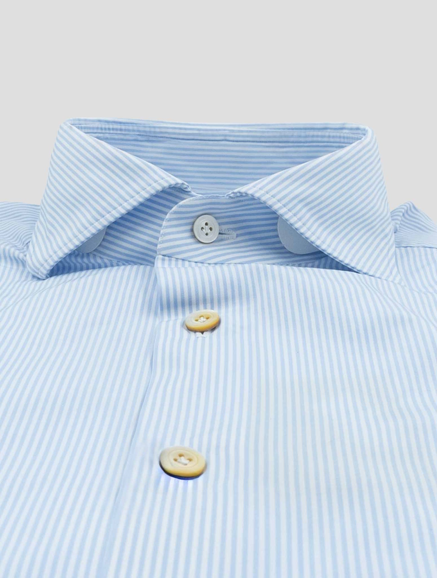 Kiton Blue White Cotton Shirt