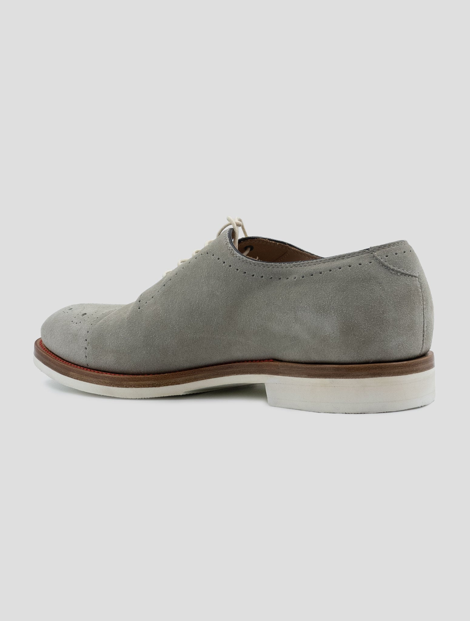 Kiton Gray Leather Suede Shoes