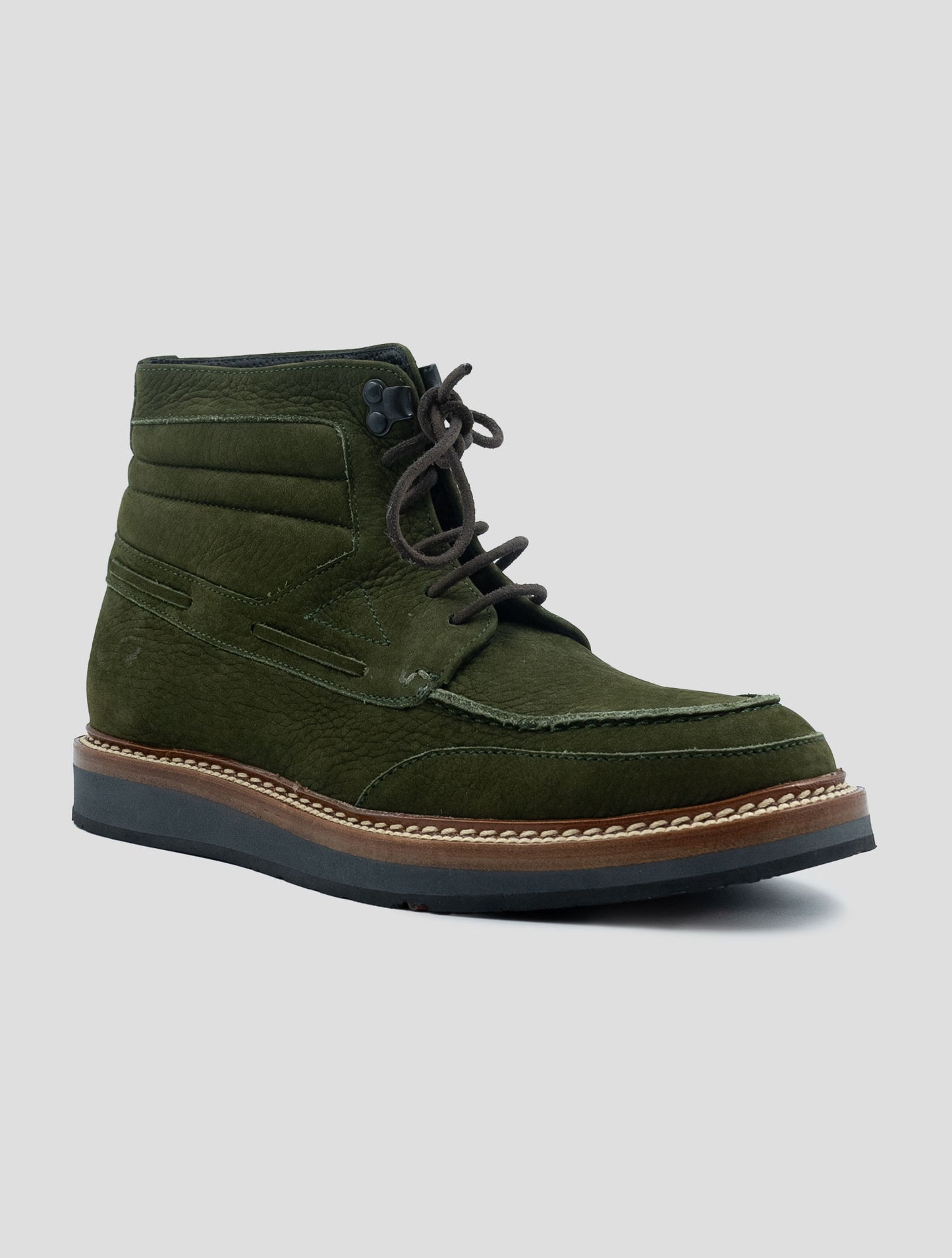 Kiton Green Leather Suede Boots