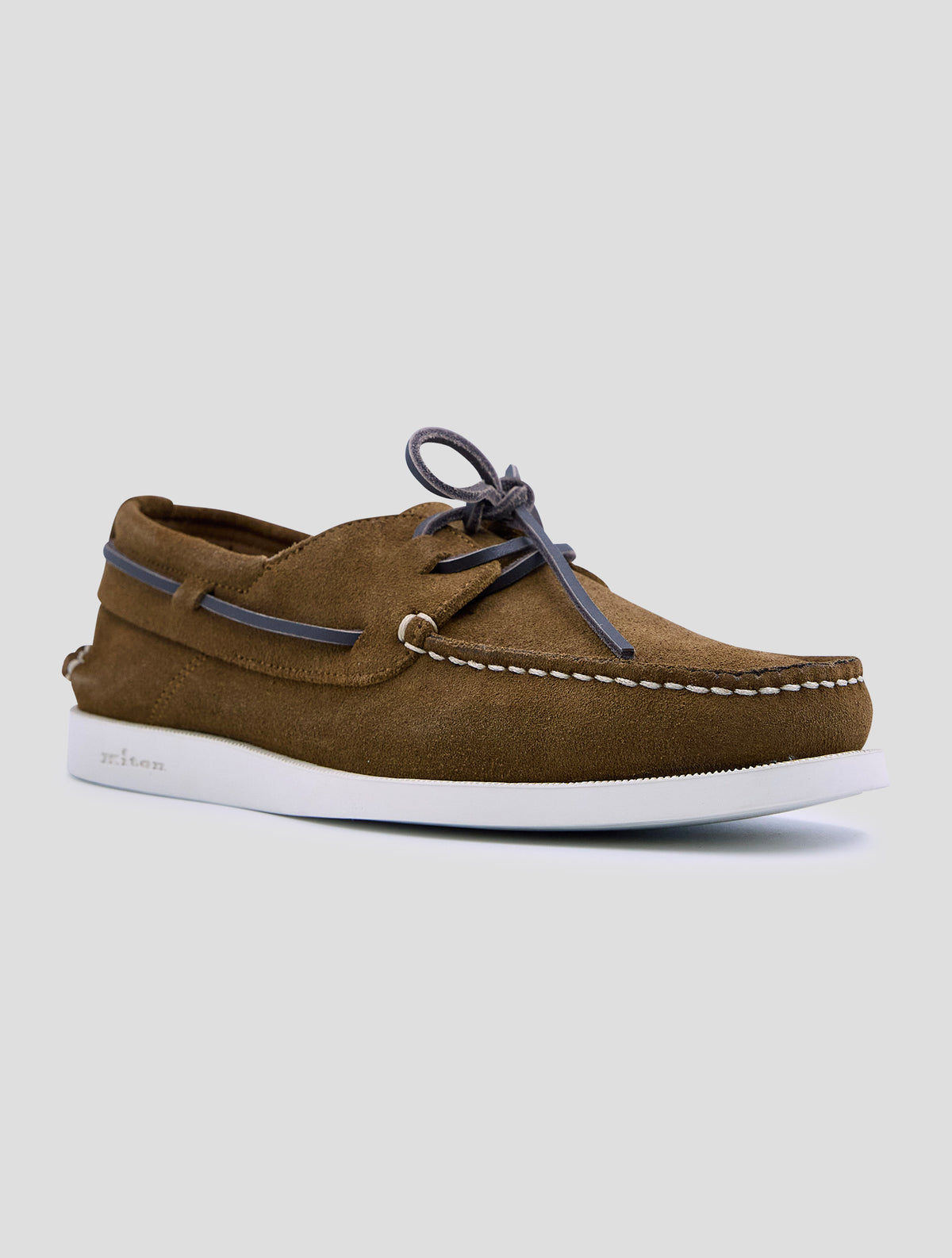 Kiton Brown Leather Suede Loafers