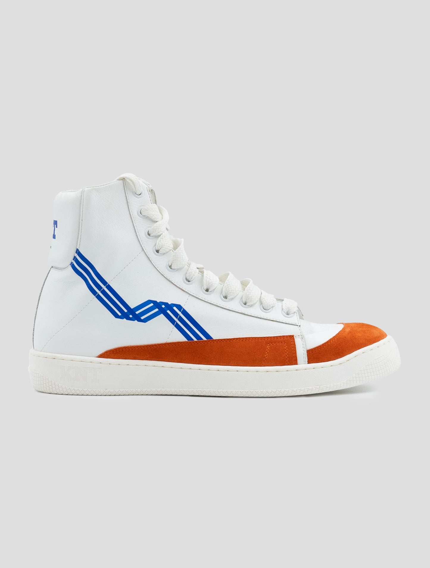 Kiton White Orange Leather Leather Suede Boots