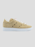 Kiton Beige Leather Suede Sneakers