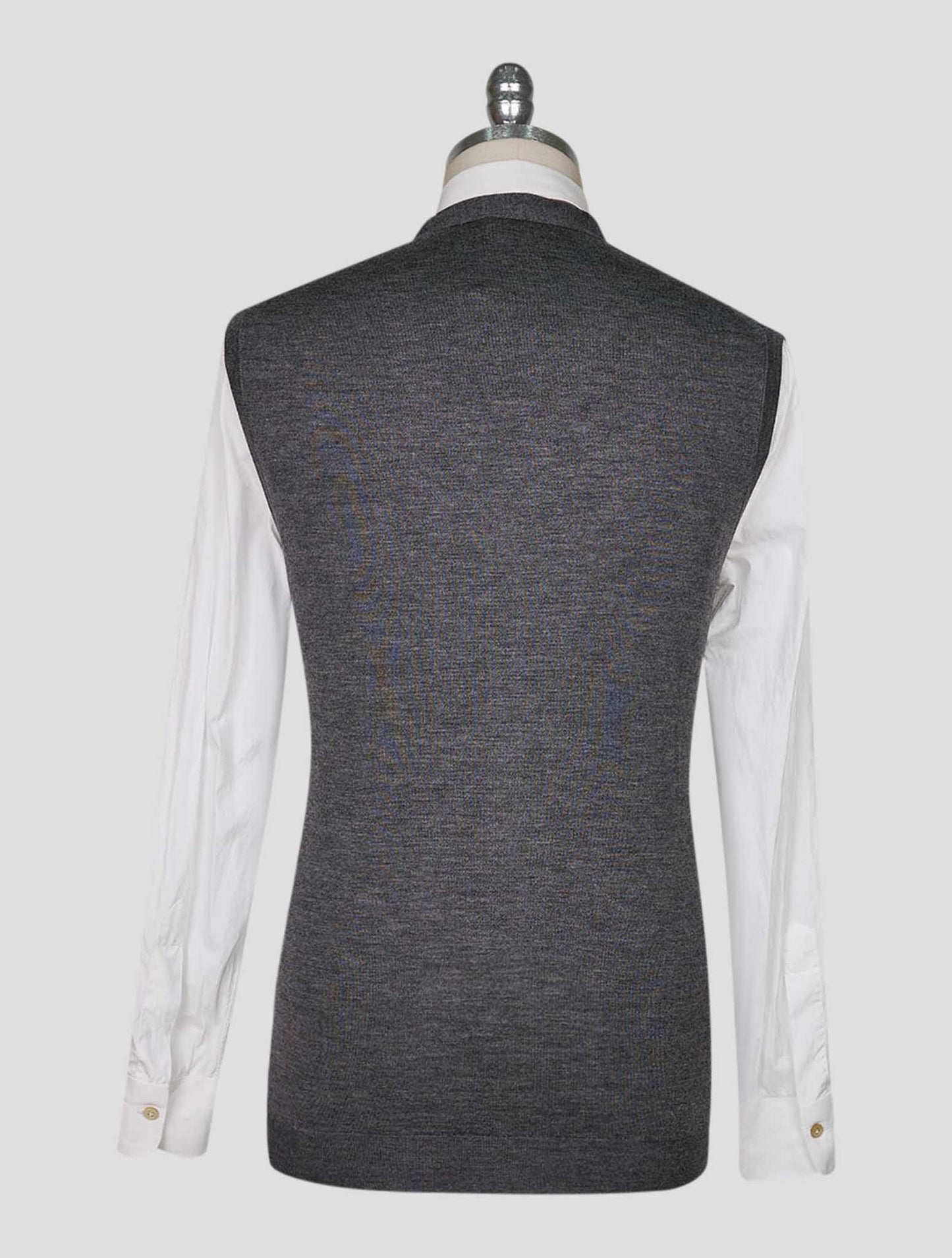 Kiton Gray Wool Cashmere Cardigan