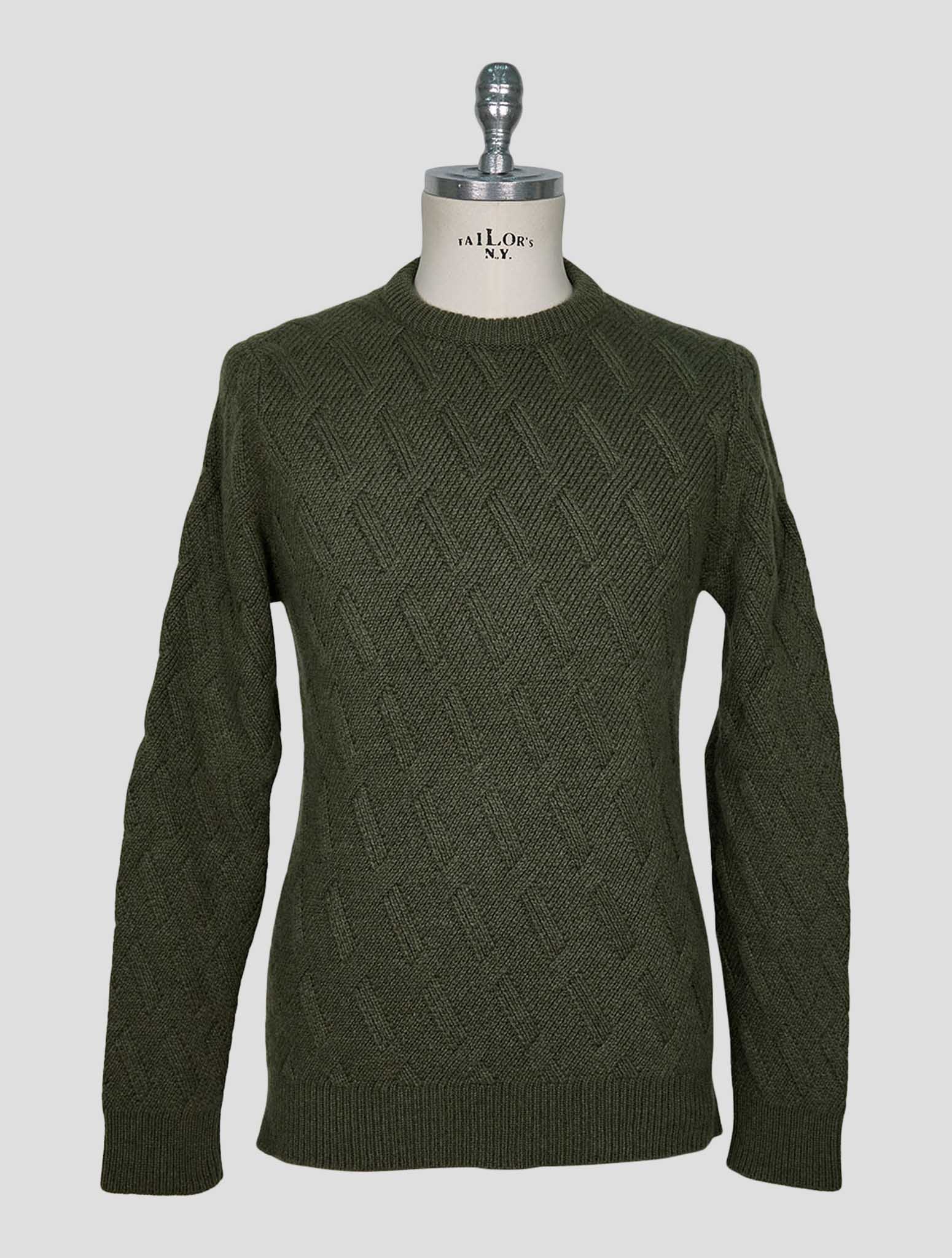 Kiton Green Cashmere Sweater Crewneck