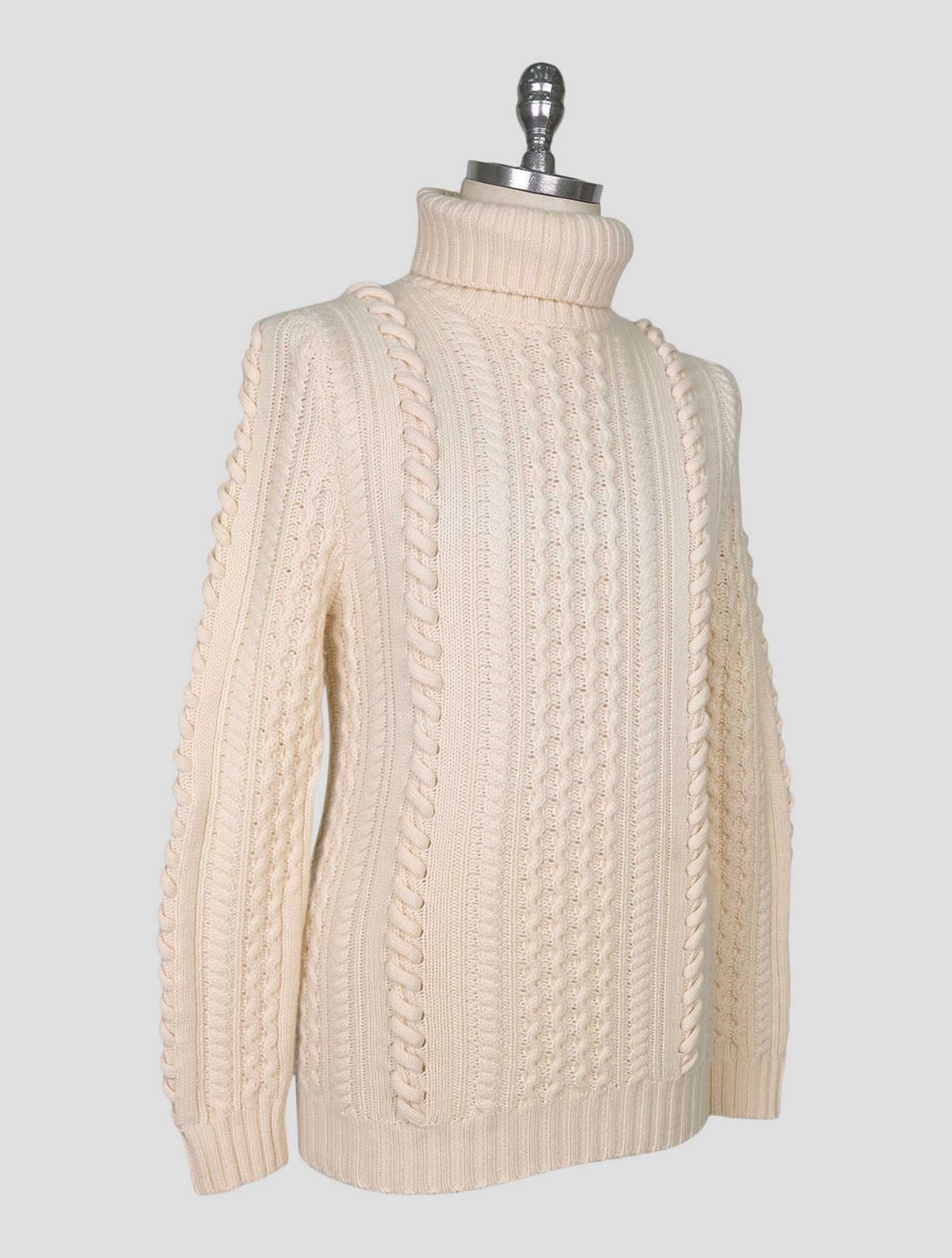Kiton White Cashmere Sweater Turtleneck
