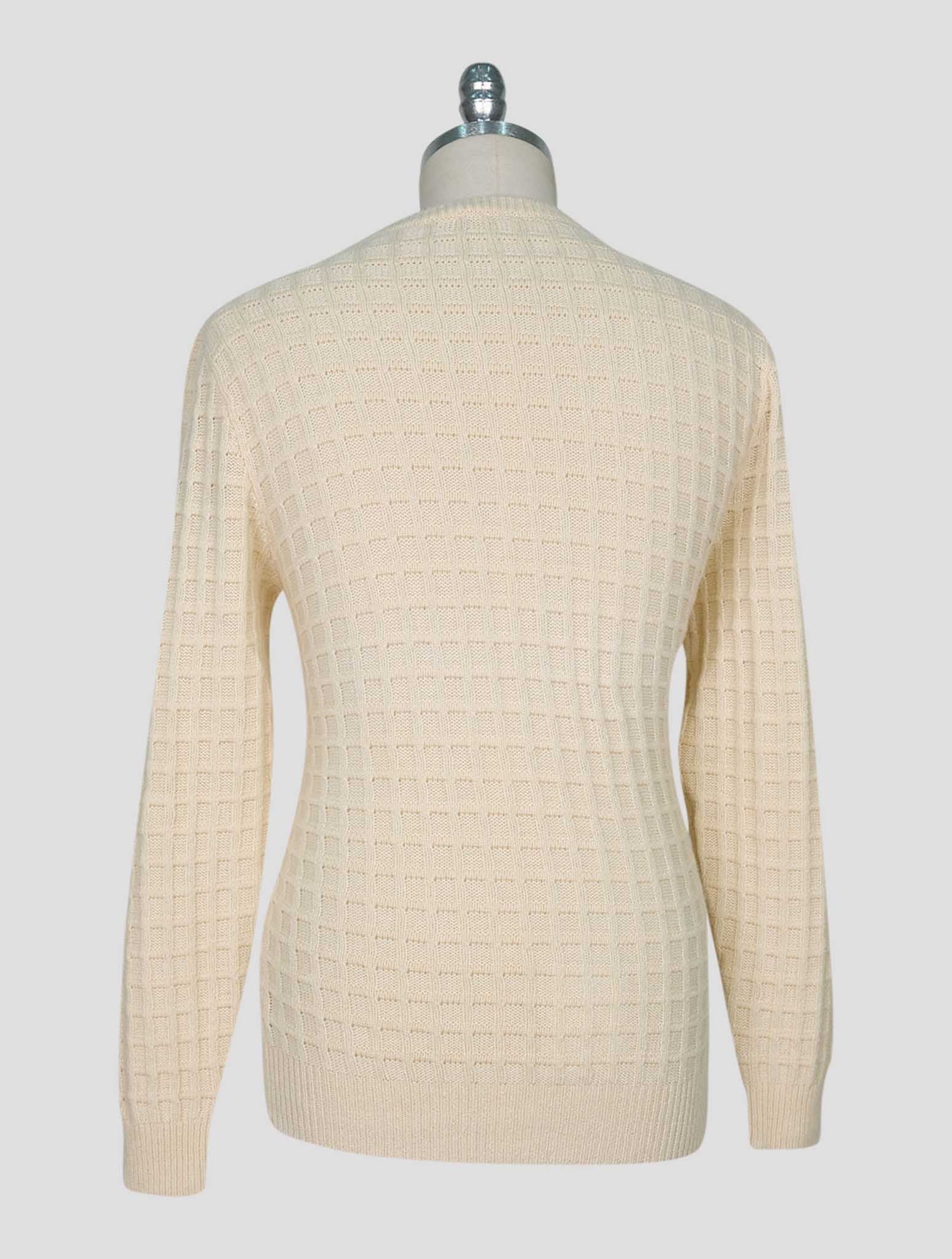 Kiton White Cashmere Sweater Crewneck