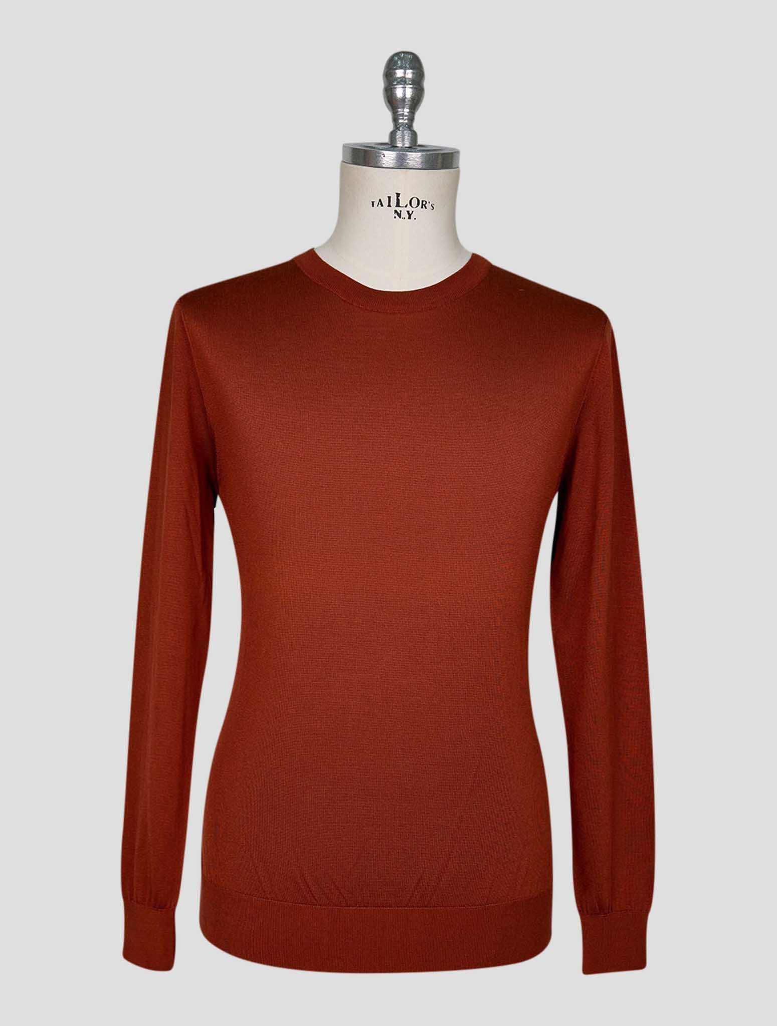 Kiton Burgundy Silk Sweater Crewneck