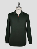 Kiton Green Silk Sweater Half Zip