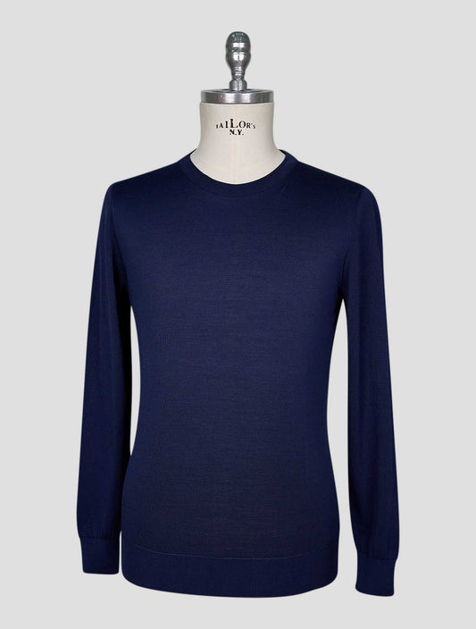 Kiton Blue Silk Sweater Crewneck