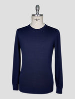 Kiton Blue Silk Sweater Crewneck
